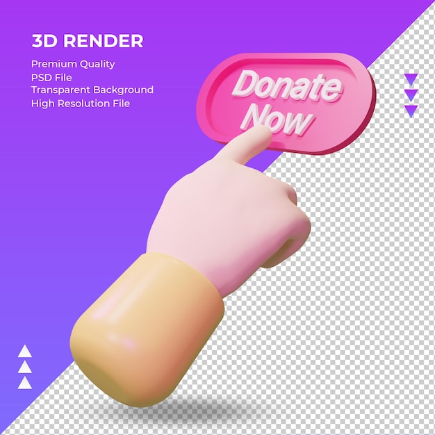 3d-hand doneer nu de juiste weergave weergeven