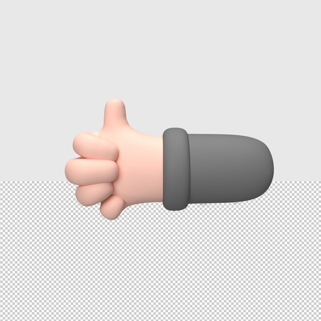 3d hand en vinger tonen gebaar rendered object illustration