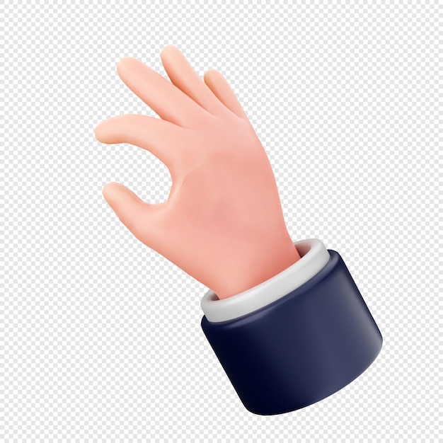 3d hand gesture icon illustration render