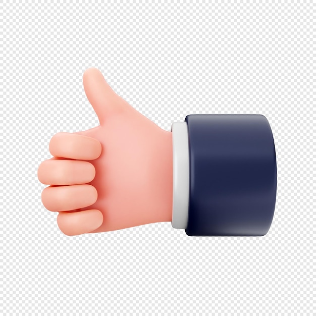 3d hand gesture icon illustration render