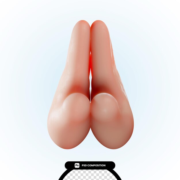 3d Hand Gesture of Namaste Render