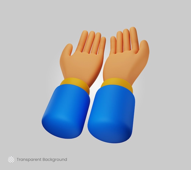 3d hand gesture praying