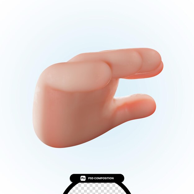 PSD 3d hand gesture render mockup