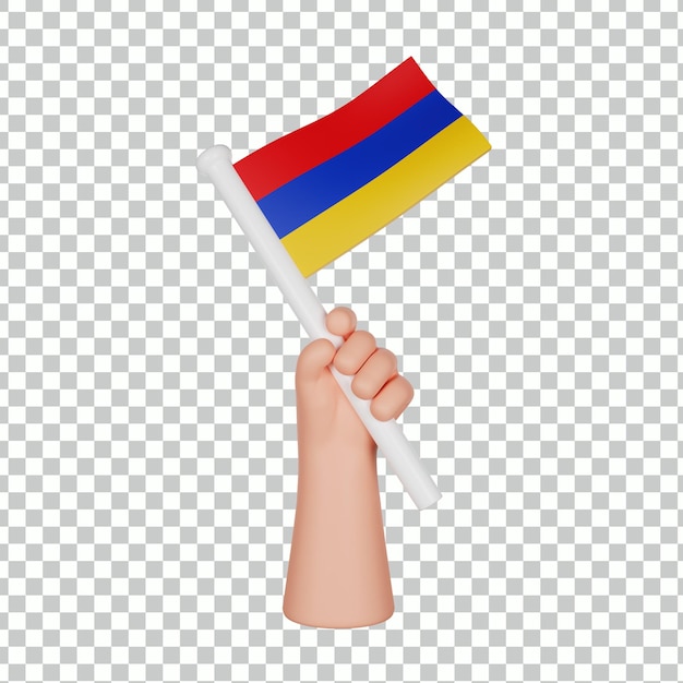 3D рука с флагом Кувейта