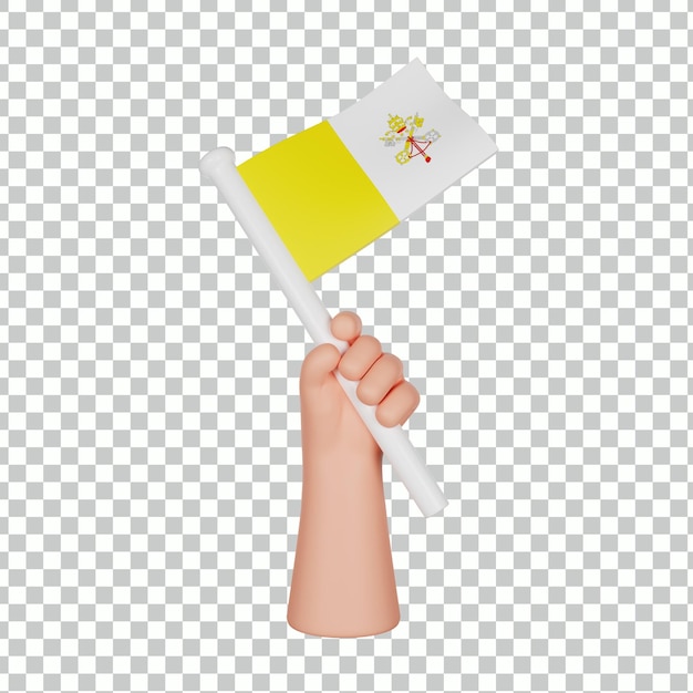 PSD 3d hand holding a flag of vatican