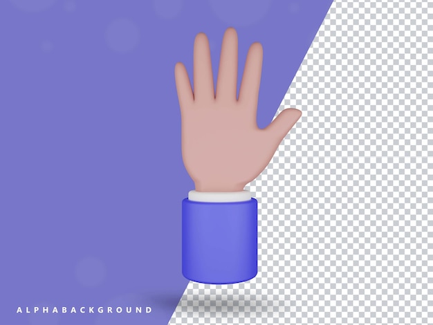 3d hand illustration transparent element