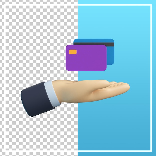 3d-hand met creditcard pictogram