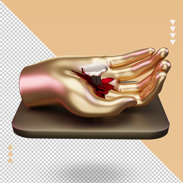 3d hand nail easter icon rendering top view