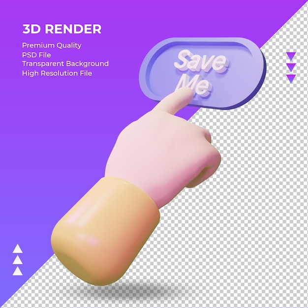 3d hand save me rendering right view