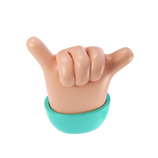 3d hand victory icon illustration Two fingers social icon Cartoon character hand gesture Business