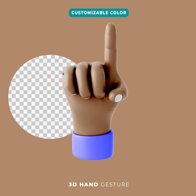 3d-hand wijzend gebaar icoon