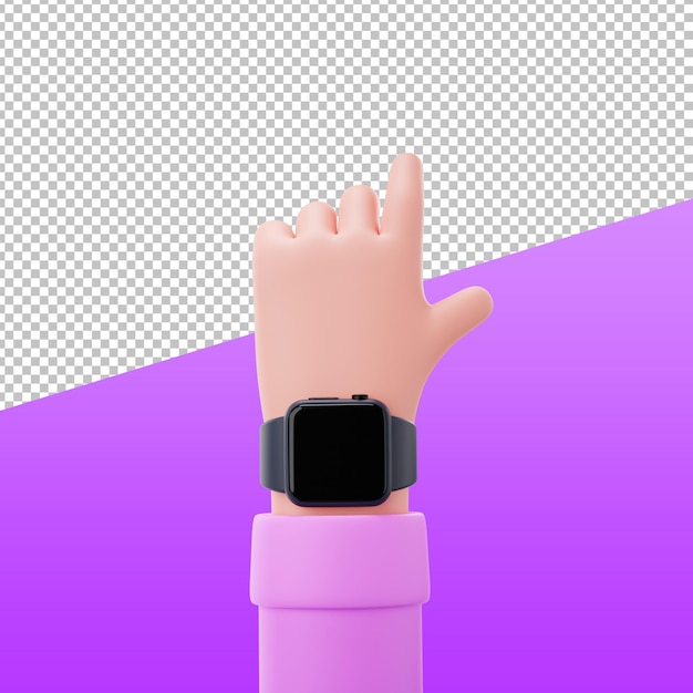 3d hand with smart watch, 3d rendering illustration