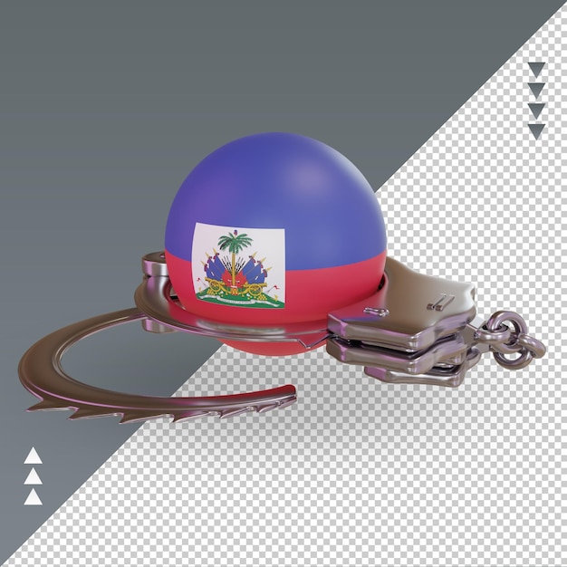 3d-handboei haïti vlag rendering juiste weergave