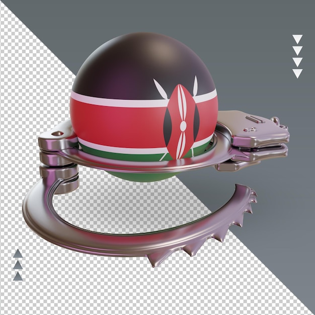 PSD 3d-handboei kenia vlag rendering linker weergave