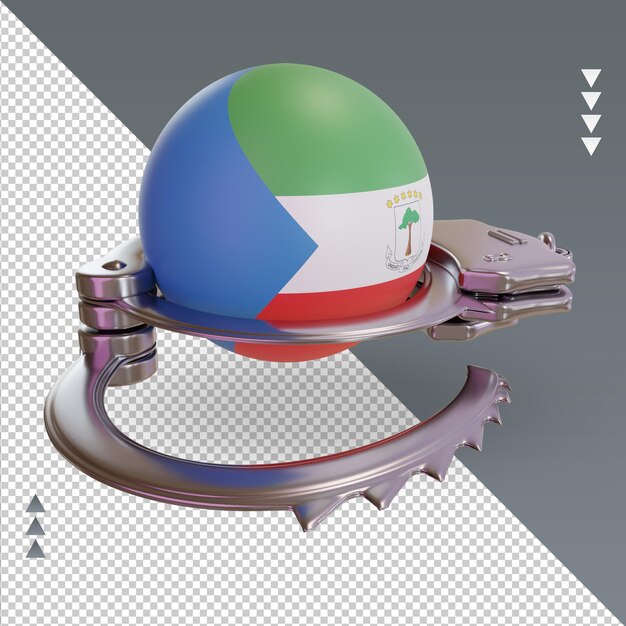 PSD 3d-handboeien equatoriaal-guinea vlag rendering linker weergave