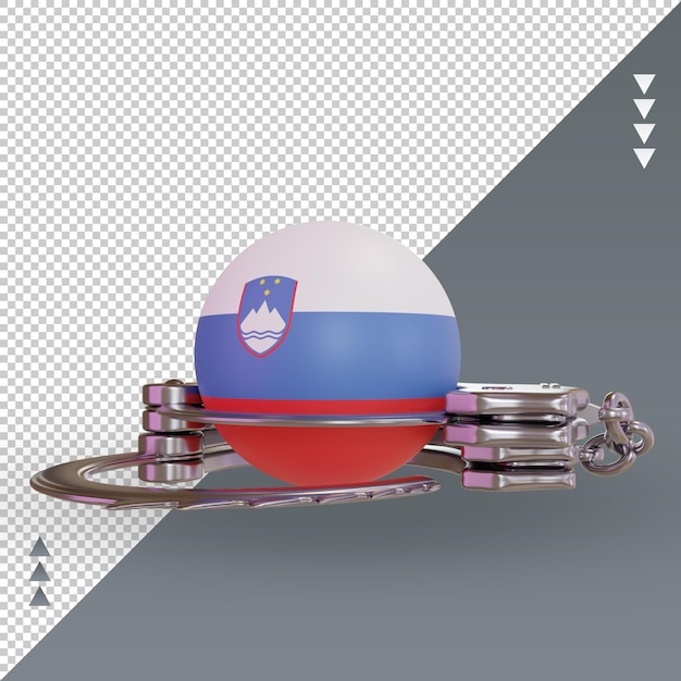 PSD 3d-handboeien slovenië vlag rendering vooraanzicht