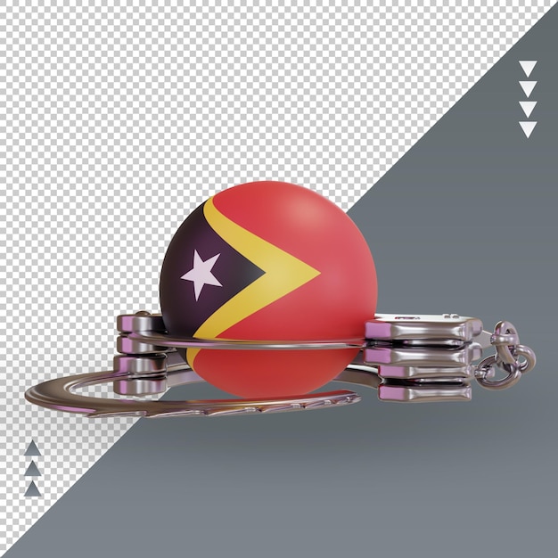 PSD 3d-handboeien timor leste vlag rendering vooraanzicht