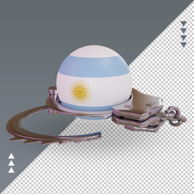 PSD 3d manette bandiera argentina rendering vista destra