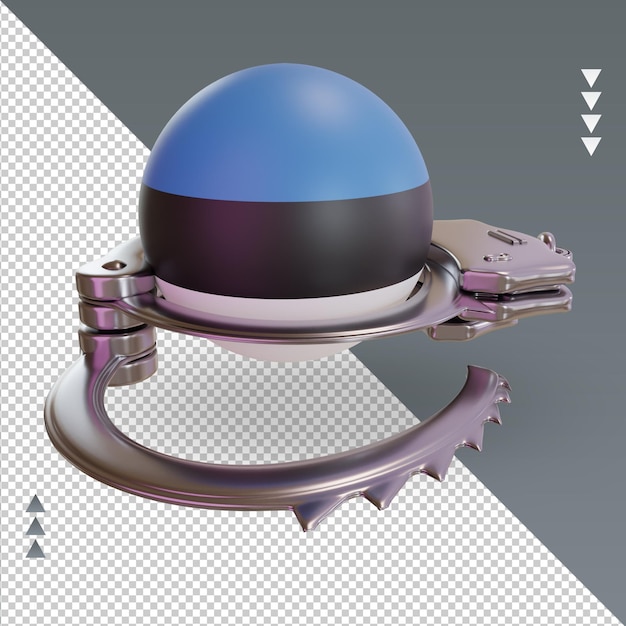 3d handcuff Estonia flag rendering left view