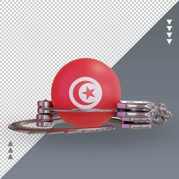 3d manette tunisia bandiera rendering vista frontale