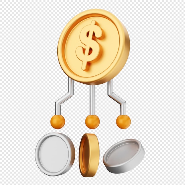 3d handel dollar munt