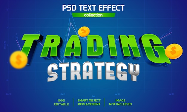 PSD 3d handelsstrategie tekst effect