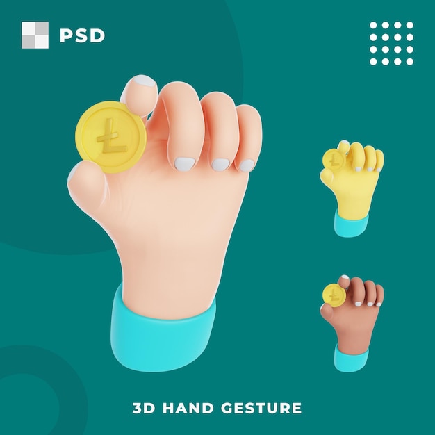 3d-handgebaar met lite-muntstuk