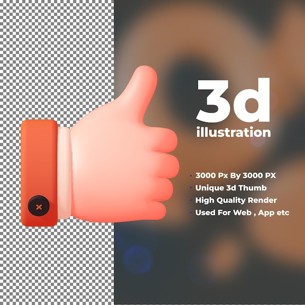 3D-handillustratie met render van hoge kwaliteit