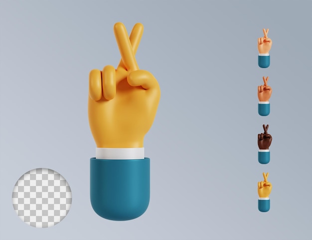 PSD 3d hands cross gesture collection