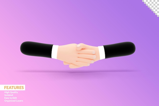 Premium PSD  Handshake emoji isolated