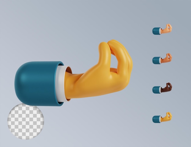 3d hands pinched fingers gesture collection