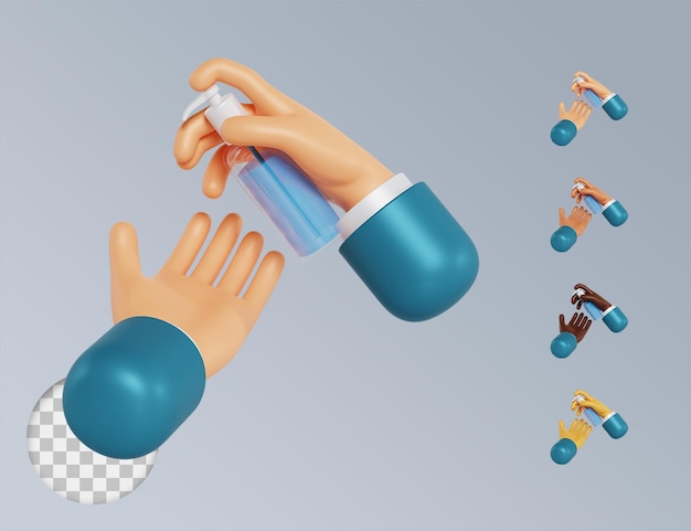 3D коллекция дезинфицирующих средств для рук