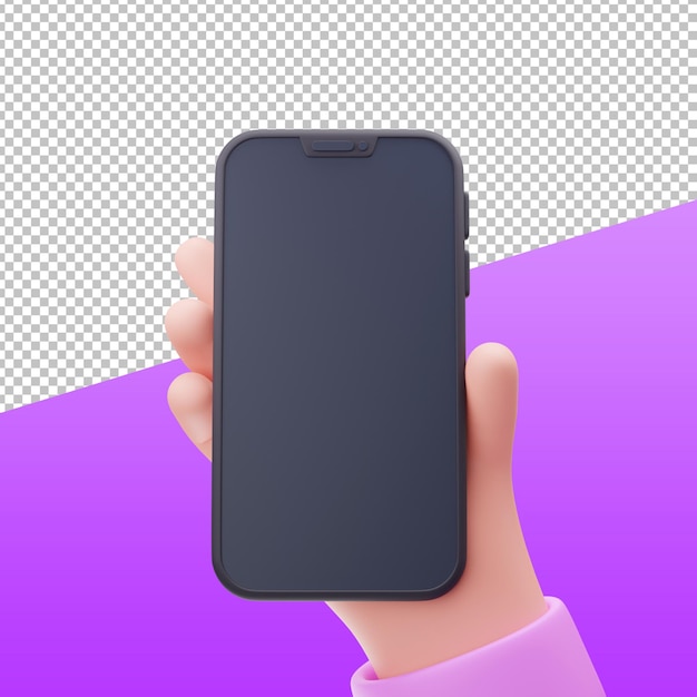 3d hands with phone, 3d rendering illustration