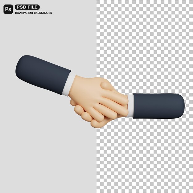 3D Handshake Icon Illustration