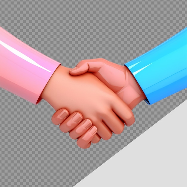 PSD iconica di stretta di mano 3d png isolata su sfondo trasparente