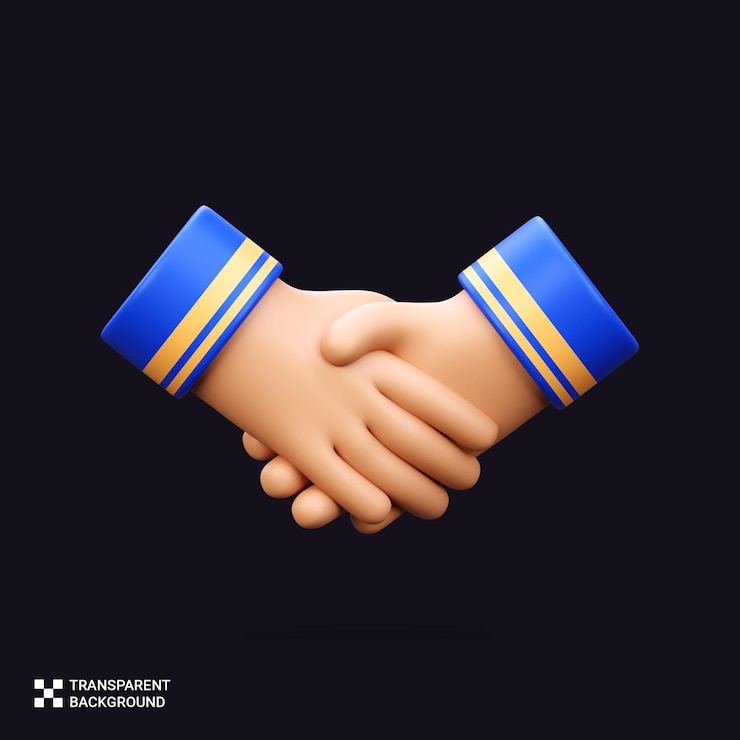 PSD 3d-иллюстрация рукопожатия