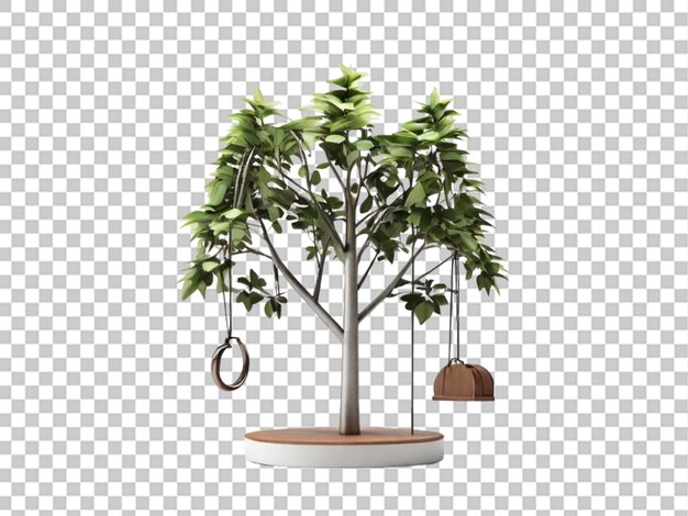 PSD 3d of hanger tree on wight background