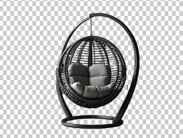 3d of Hanging Ball Shaped Chair With Stand Gray on object background