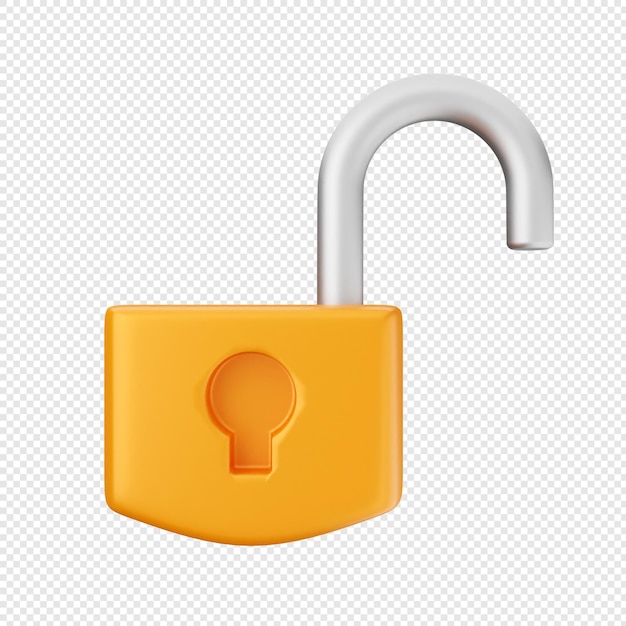 PSD 3d hangslot slot veiligheid pictogram illustratie
