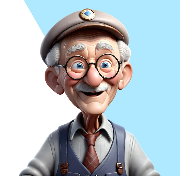 PSD 3d happy grandfather