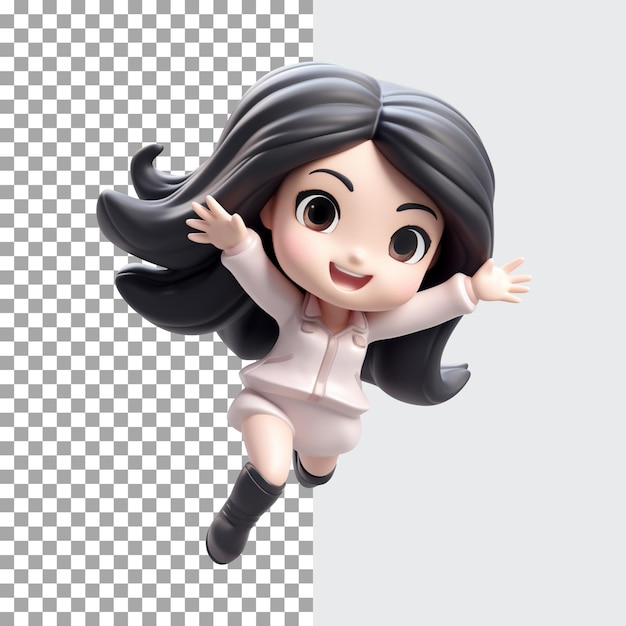 PSD 3d happy jump girl