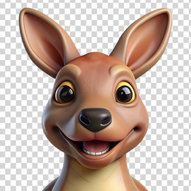 PSD 3d happy kangaroo isolated on transparent background