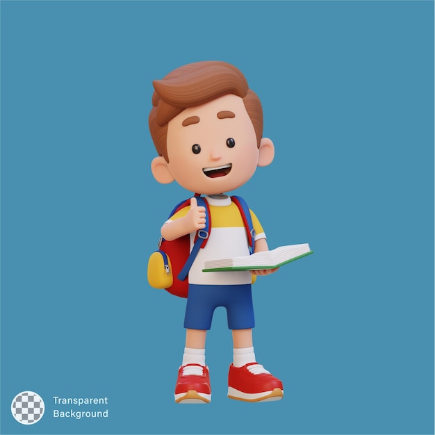 3D 행복한 아이 캐릭터 읽기 책