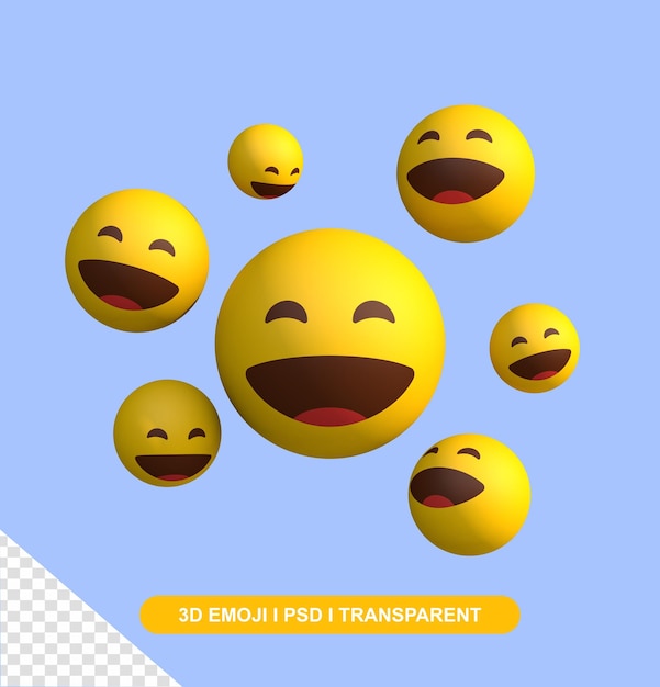 Insieme dell'emoticon di risata felice 3d