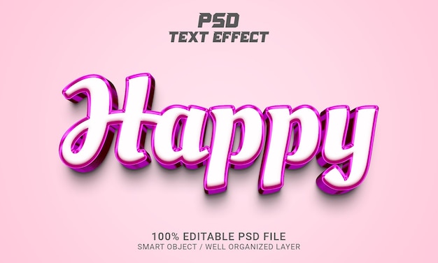 PSD 3d happy psd text effect