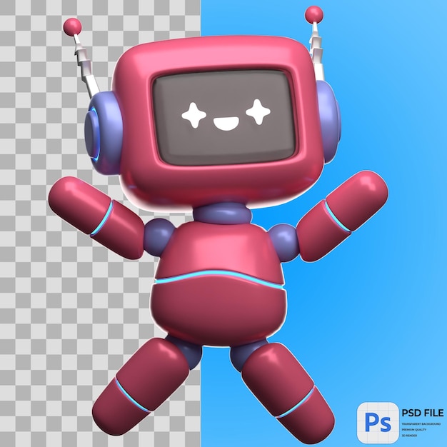 3D 해피 로 렌더 일러스트레이션 아이콘 고립 PNG
