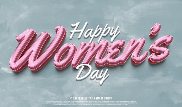 3d happy women's day editable text effect mockup template