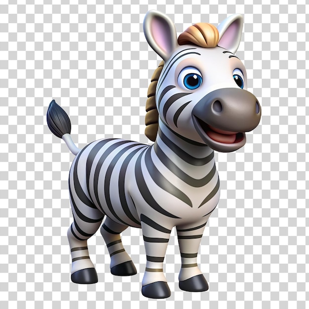 PSD 3d happy zebra isolated on transparent background