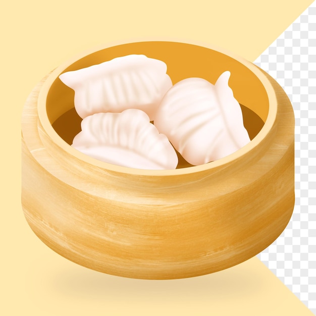 PSD 3d-har gow dimsum illustratie