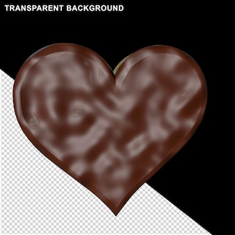 3d hart gemaakt van chocolade
